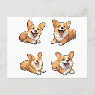 Leuke Jolly Corgi Puppy Honden Briefkaart