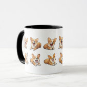 Leuke Jolly Corgi Puppy Honden Mok (Voorkant links)