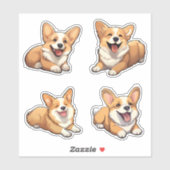 Leuke Jolly Corgi Puppy Honden Sticker (Vel)