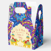 Leuke jolly Indiase bruiloft olifanten geel blauw Bedankdoosjes (Geopend)