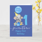 Leuke jongen 1e verjaardagskaart kaart (Gele Bloem)