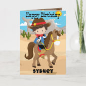 Leuke Jongens Cowboy Woordzoekplaat Gefeliciteerd  Kaart (Voorkant)