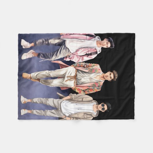 Leuke jongens fleece deken (Voorkant (Horizontaal))