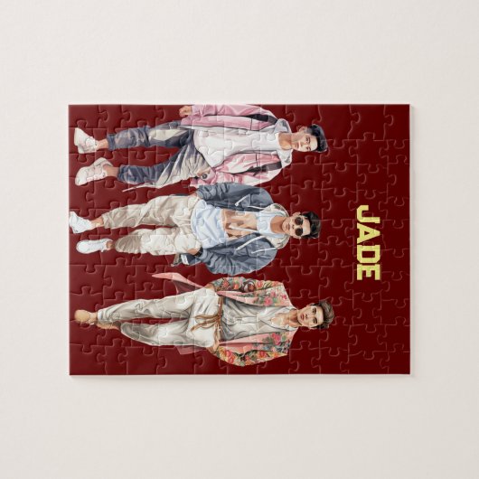 Leuke jongens gepersonaliseerde naam legpuzzel (Horizontaal)