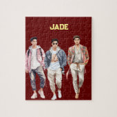 Leuke jongens gepersonaliseerde naam legpuzzel (Verticaal)