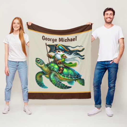 Leuke jongens piraat liefhebbers naam toevoegen  fleece deken (In situ)