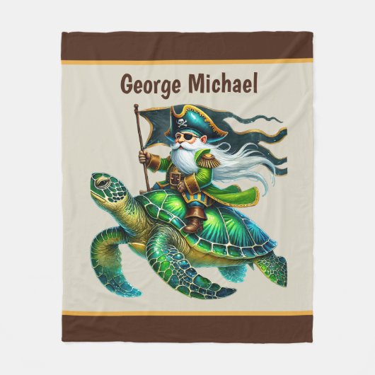 Leuke jongens piraat liefhebbers naam toevoegen  fleece deken (Voorkant)