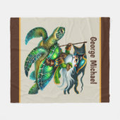 Leuke jongens piraat liefhebbers naam toevoegen  fleece deken (Voorkant (Horizontaal))