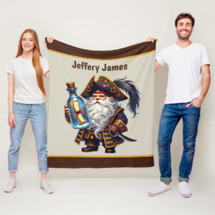 Leuke jongens piraat liefhebbers voeg naam toe  fleece deken
