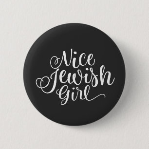 Leuke Joodse Meisje Hanukkah Jood Grappig Ronde Button 5,7 Cm