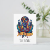 Leuke Juneteenth Black History Month Engel Vrijhei Briefkaart (Staand voorkant)