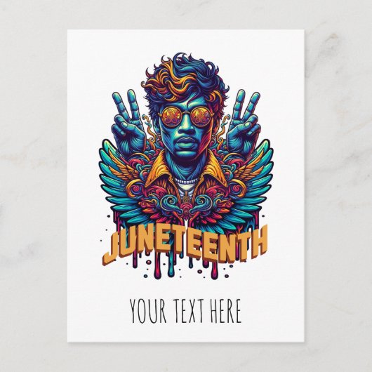 Leuke Juneteenth Black History Month Engel Vrijhei Briefkaart (Voorkant)