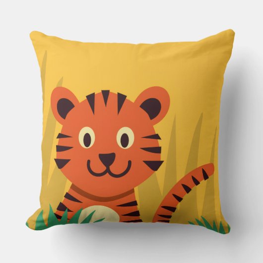 Leuke Jungle Tijger Worp Kussen (Voorkant)