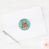 Leuke Junk Food Burger en Fries Ronde Sticker (Envelop)