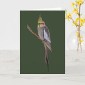 Leuke Kaart Cockatiel (ga uw eigen bericht in) (Gele Bloem)