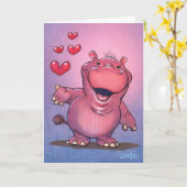 Leuke Kaart Hippo (Gele Bloem)