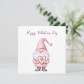 leuke kaart met een cartoon roze kabouter verliefd (Staand voorkant)