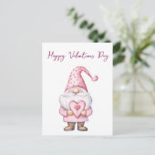 leuke kaart met een cartoon roze kabouter verliefd (Staand voorkant)