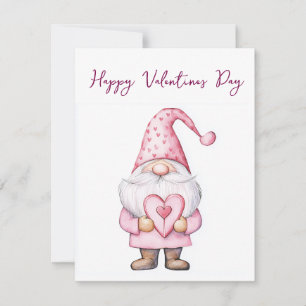 leuke kaart met een cartoon roze kabouter verliefd