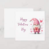 leuke kaart met een cartoon roze kabouter verliefd (Voorkant / Achterkant)