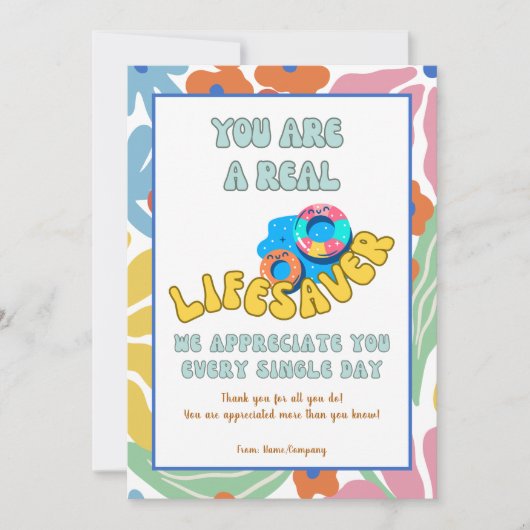 Leuke kaart om een leraar, vrijwilliger of collega (Voorkant)