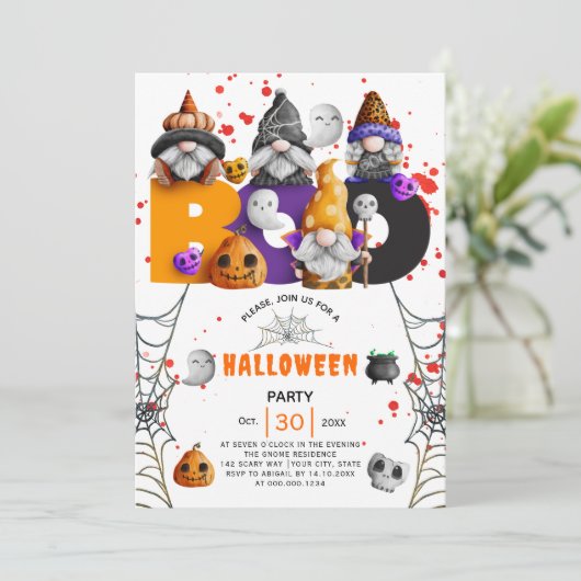 Leuke kabouters BOO Halloween Kaart (Staand voorkant)