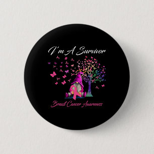 Leuke kabouters Ik ben een overlevende borstkanker Ronde Button 5,7 Cm