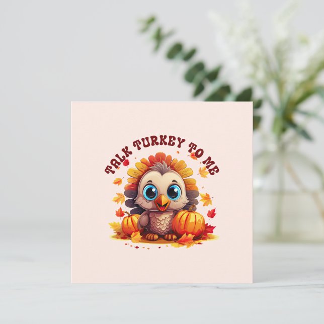 Leuke kalkoen en herfstgebladerte (Staand voorkant)