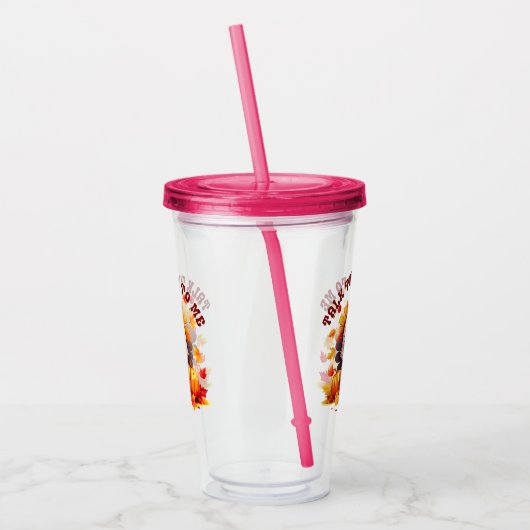 Leuke kalkoen en herfstgebladerte acryl drinkbeker (Links)