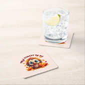 Leuke kalkoen en herfstgebladerte kartonnen onderzetters (Insitu)