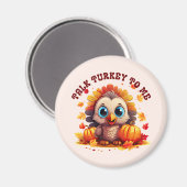 Leuke kalkoen en herfstgebladerte magneet (Voorkant / Achterkant)