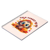 Leuke kalkoen en herfstgebladerte notitieboek (Linkerzijde)