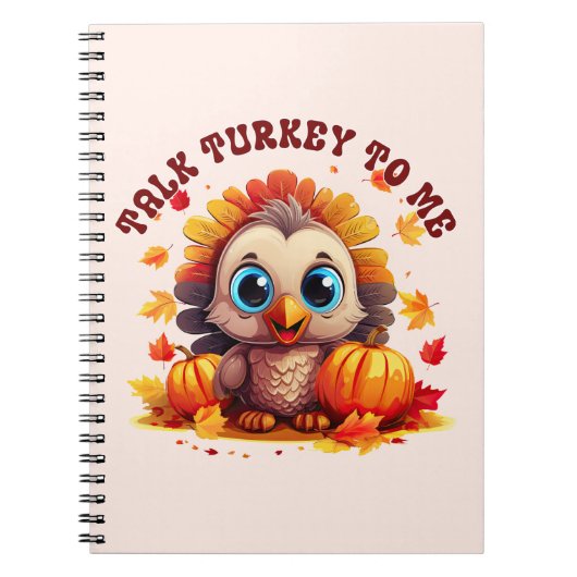 Leuke kalkoen en herfstgebladerte notitieboek (Voorkant)