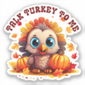Leuke kalkoen en herfstgebladerte sticker (Voorkant)
