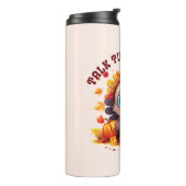 Leuke kalkoen en herfstgebladerte thermosbeker (Gedraaid links)