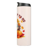 Leuke kalkoen en herfstgebladerte thermosbeker (Geroteerd rechts)