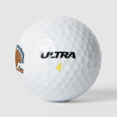 Leuke kalkoen hardlopen golfbal golfballen (Logo)