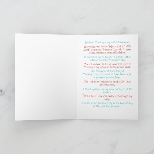 Leuke kalkoen & interessante weetjes over Thanksgi Kaart (Binnen)