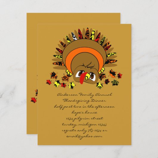 Leuke kalkoen kaart (Voorkant / Achterkant)