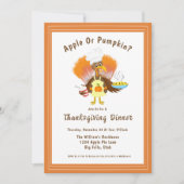 Leuke kalkoen met taart en ijs Thanksgiving Kaart (Voorkant)