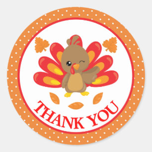 Leuke kalkoen Thanksgiving bedankt Ronde Sticker