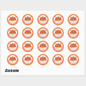 Leuke kalkoen thanksgiving ronde sticker (Vel)