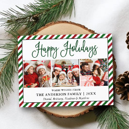 Leuke kalligrafie 3 foto vakantie glitter strepen briefkaart