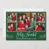 Leuke kalligrafie 5 Foto Groen Feliz Navidad Feestdagenkaart (Voorkant)