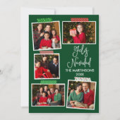 Leuke kalligrafie Feliz Navidad Craft Tape Groen Feestdagenkaart (Voorkant)