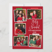 Leuke kalligrafie Feliz Navidad Craft Tape Rood Feestdagenkaart (Voorkant)