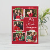 Leuke kalligrafie Feliz Navidad Craft Tape Rood Feestdagenkaart (Staand voorkant)