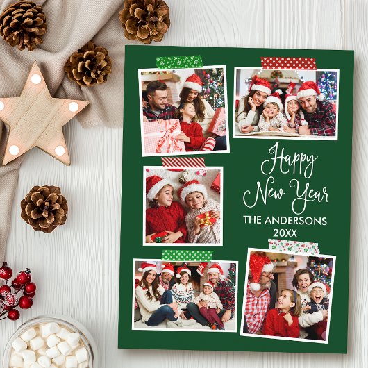 Leuke kalligrafie Gelukkig Nieuwjaar Craft Tape Gr Briefkaart