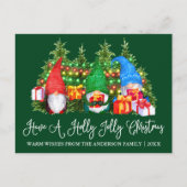 Leuke kalligrafie Holly Jolly Christmas Gnomes Gre Briefkaart (Voorkant)