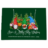 Leuke kalligrafie Holly Jolly Christmas Gnomes Gre Groot Cadeauzakje (Voorkant)